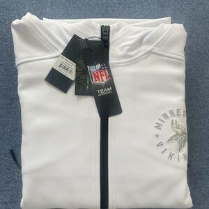 UNRL Vikings NFL White Zip-Up Men's Sweater